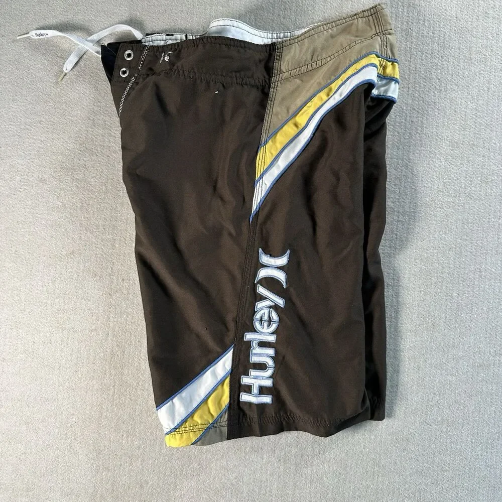Hurley Boys Brown Board Shorts Swim Trunks Size 16 XL SURFING WAKEBOARD